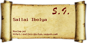 Sallai Ibolya névjegykártya
